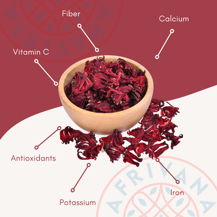 Vibrant dried hibiscus flowers in a bowl